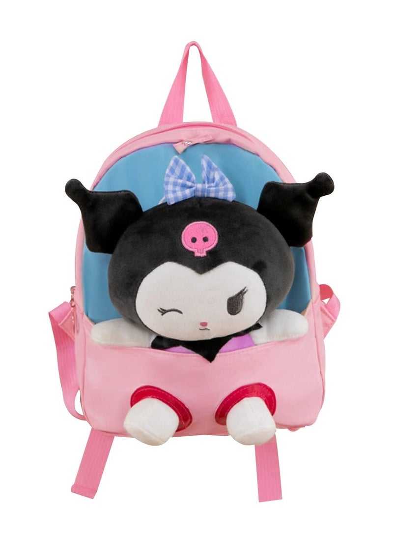 SYOSI Kawaii Plush Kuromi Bag for Girls, Kuromi Plush Backpack Cute Kuromi Plush Bag Cartoon Shoulder Bag Cute Anime Kuromi Bag Kuromi Plush Shoulder Bag Anime Toy Bag for Anime Fans（25 * 35cm）  - Image 4