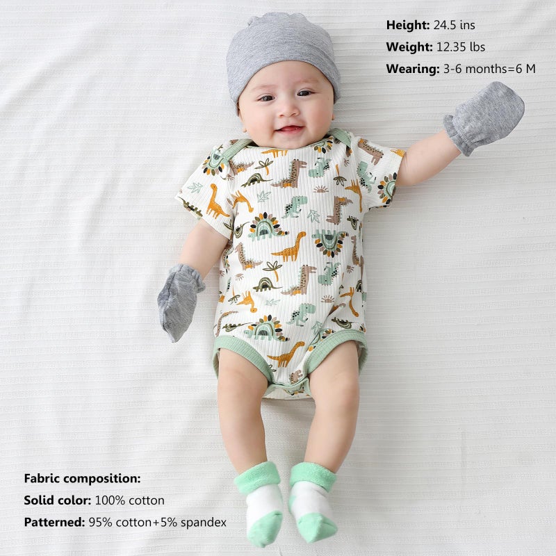 MAMIMAKA Baby Boys Girls Bodysuits Green Cotton One-Piece Vest,3-6 Months - Image 4