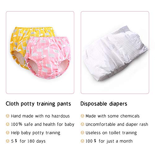 Max Shape Potty Training Pants Girls 2T,3T,4T,Toddler Training Underwear for Baby Girls 4 Pack Red 2T - Image 5
