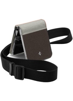 Spigen Compoty Samsung Galaxy Z Flip 4 Case Cover with Strap - Tan  - Image 1