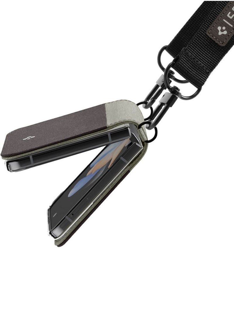 Spigen - Compoty Samsung Galaxy Z Flip 4 Case Cover with Strap - Tan - Image 1
