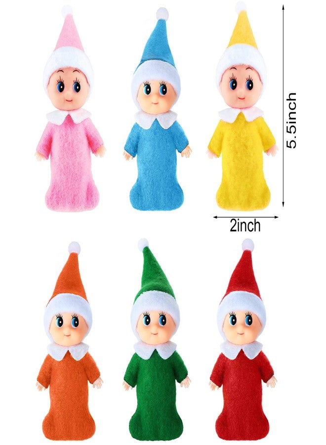 Skylety 6 Pieces Christmas Baby Dolls Miniature Toys Christmas Decorations Stocking Stuffers Xmas New Year Advent Calendars(Plain Style) - Image 2