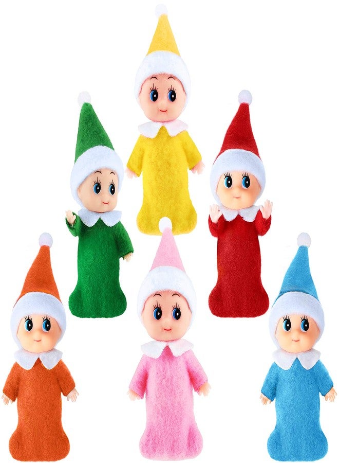 Skylety 6 Pieces Christmas Baby Dolls Miniature Toys Christmas Decorations Stocking Stuffers Xmas New Year Advent Calendars(Plain Style) - Image 1