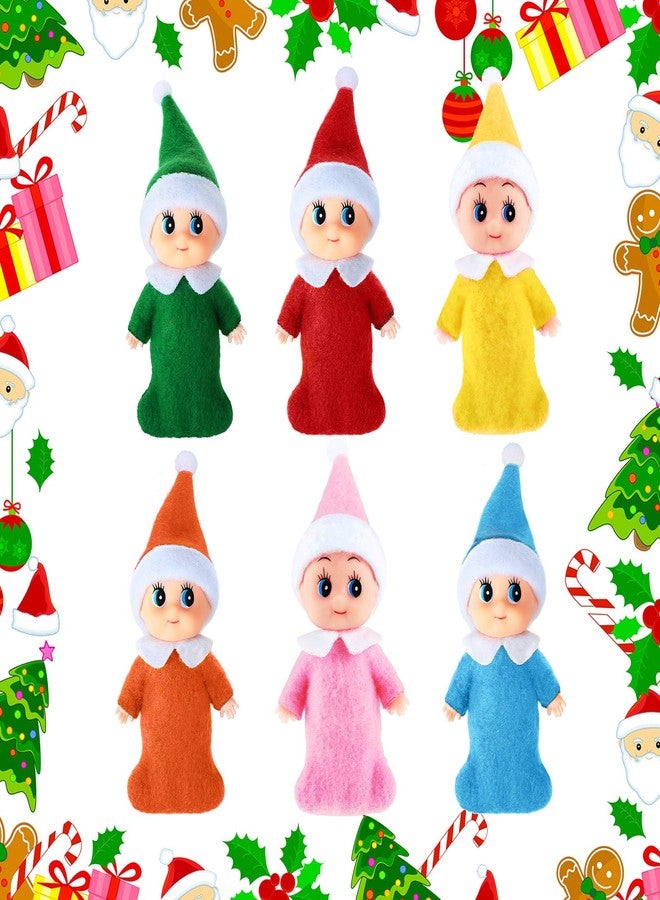 Skylety 6 Pieces Christmas Baby Dolls Miniature Toys Christmas Decorations Stocking Stuffers Xmas New Year Advent Calendars(Plain Style) - Image 3