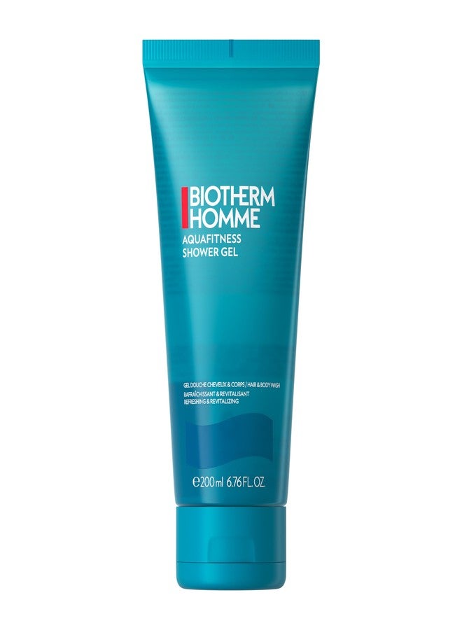 BIOTHERM جل استحمام بيوثيرم هوم أكوا فيتنس، جل استحمام للرجال، مع بلانكتون بيولوجي، ينظف ويرطب الجسم والشعر، رغوة منعشة ومنشطة، 6.8 أونصة سائلة. - Image 1