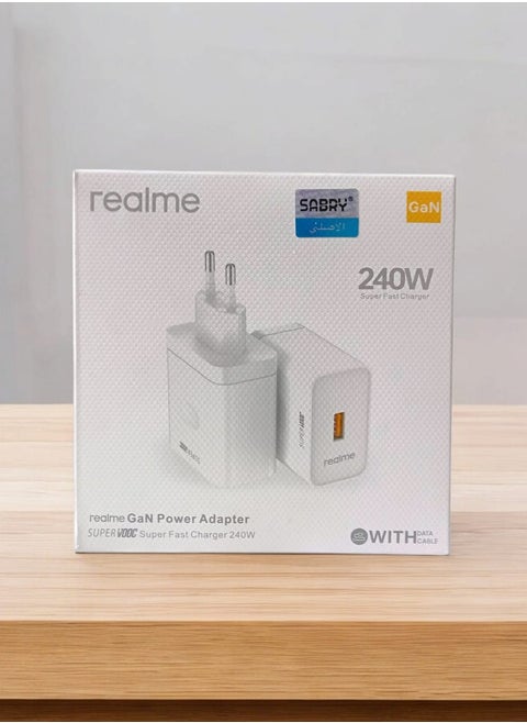 240W Super VOOC Fast Charger with USB-C Cable For Realme Devices