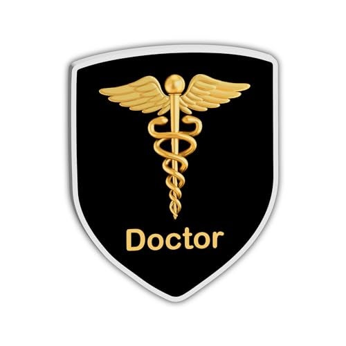 woopme Stylish Doctor Badge Emblem Logo Sticker for Cars & Bikes Vehicles (Doctor Gold) - Image 1