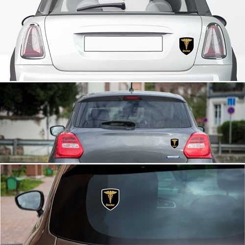 woopme Stylish Doctor Badge Emblem Logo Sticker for Cars & Bikes Vehicles (Doctor Gold) - Image 3