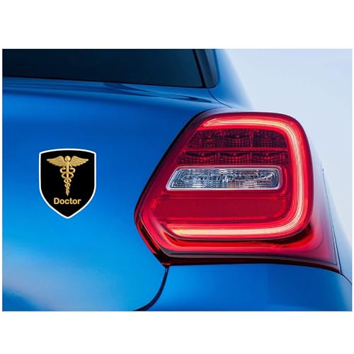 woopme Stylish Doctor Badge Emblem Logo Sticker for Cars & Bikes Vehicles (Doctor Gold) - Image 4