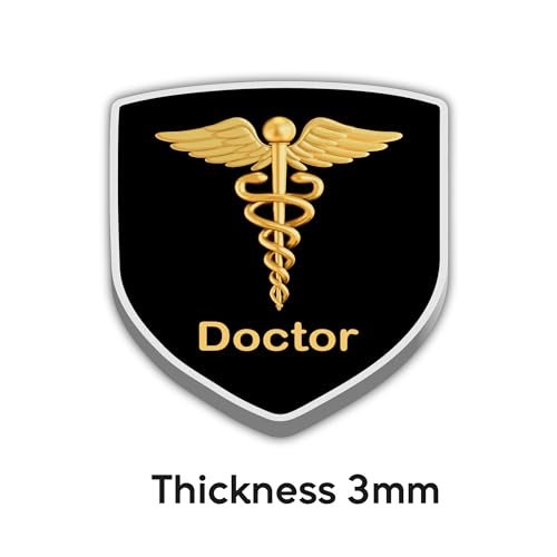 woopme Stylish Doctor Badge Emblem Logo Sticker for Cars & Bikes Vehicles (Doctor Gold) - Image 2