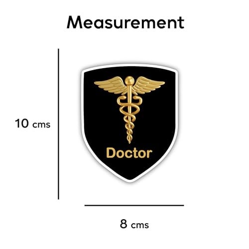 woopme Stylish Doctor Badge Emblem Logo Sticker for Cars & Bikes Vehicles (Doctor Gold) - Image 5