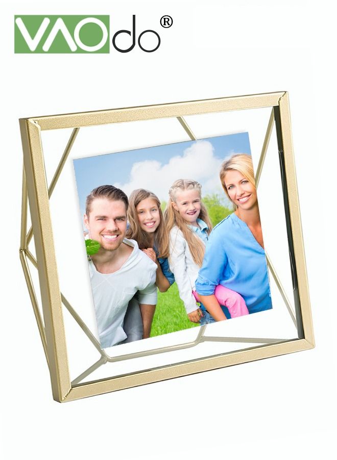 Metal Photo Frame Desktop Decoration Postcard Display Stand 15x15x6.5CM 