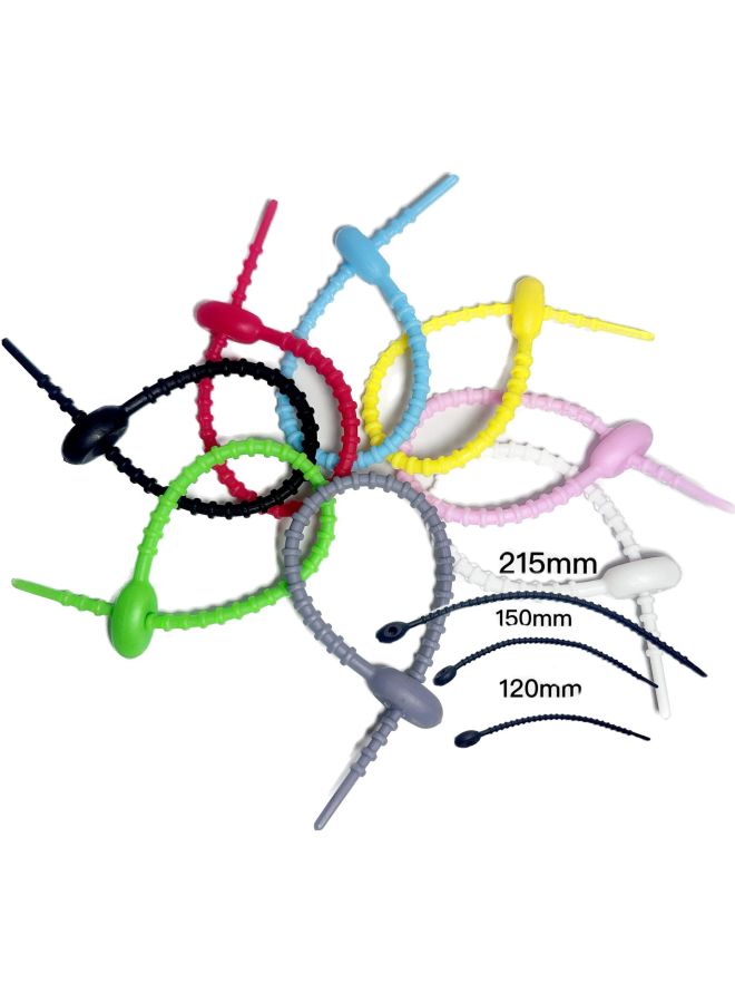 Loquat 215mm Tadpole Self-locking Charging Cable Tie Storage With DIY Keychain Jewelry Blind Box Trendy Pendant-Color:Mixed Color 15cm - Image 1