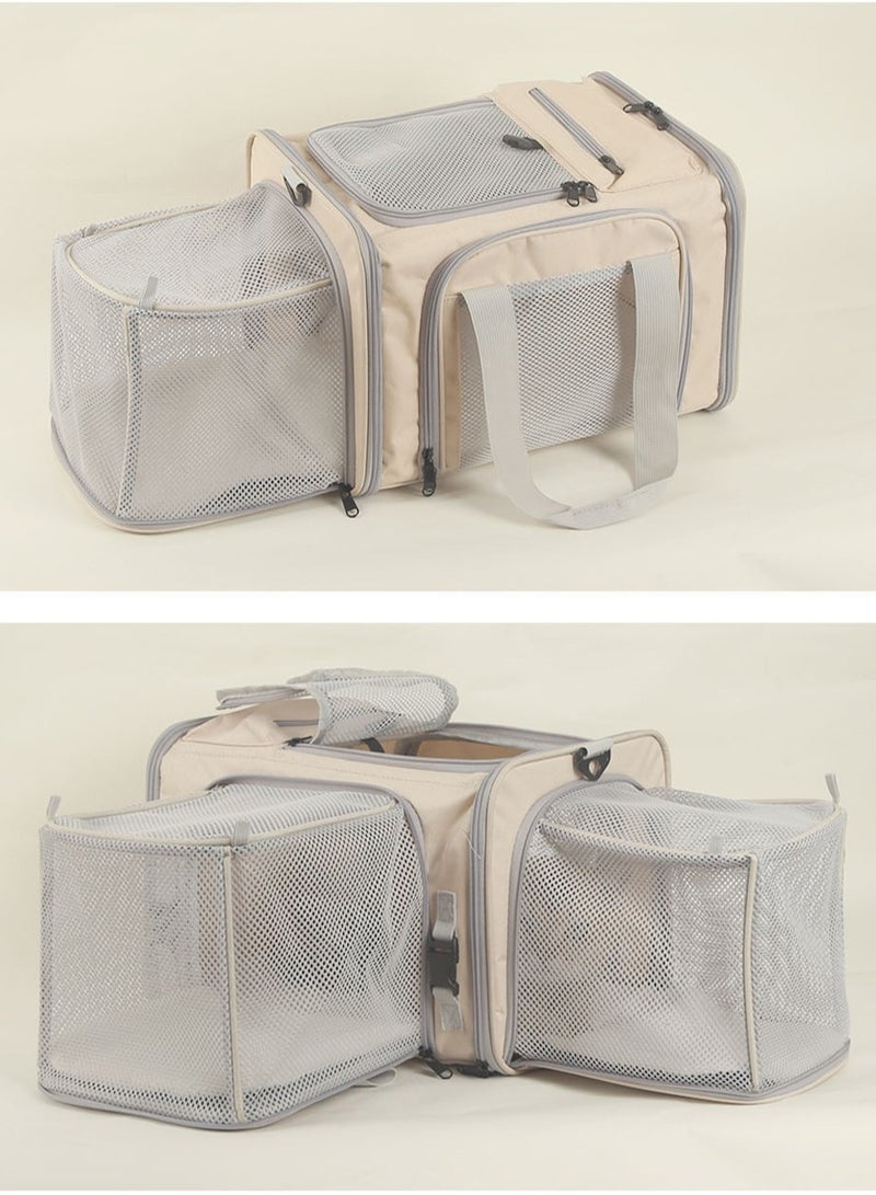 HUMJO Airline Standard Pet Bag, Expandable Travel Bag for Cats Puppys, Large Capacity Breathable and Lightweight Can be Carried Crossbody or By Hand - Image 5