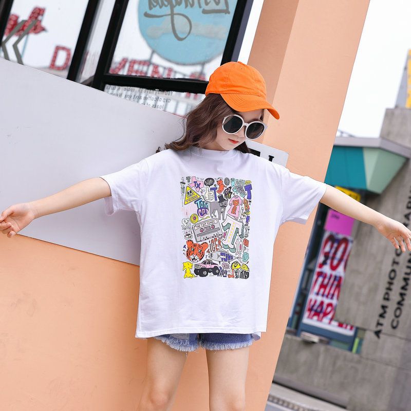 Girls' Pure Cotton T-Shirt Summer Short-Sleeve 2026 New Stylish And Trendy Top For Older Children Children'S Clothing Trendy - Image 3