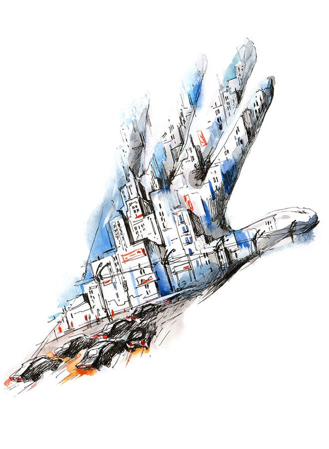 NIBEMINENT Simple Frameless Wall Decoration Painting Multicolour 30x40centimeter