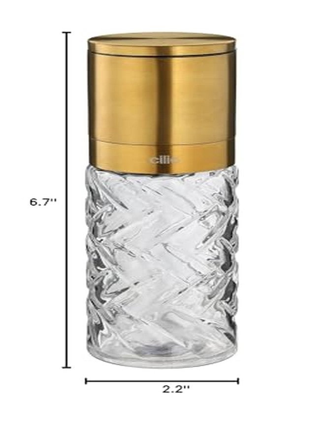 سيليو مطحنة ملح أو فلفل من زجاج/ستانلس ستيل من سيليو كريستالو - ذهبي، 2 × 6.7 بوصة ارتفاع - مطحنة ملح وفلفل زجاجية - Image 3