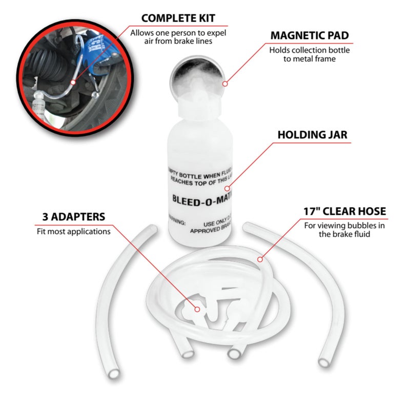 Performance Tool W80625 Brake Bleeder and Vacuum Pump Kit with Magnetic Pad and Adapters for Easy Air Bleeding of Brake Lines - Image 2