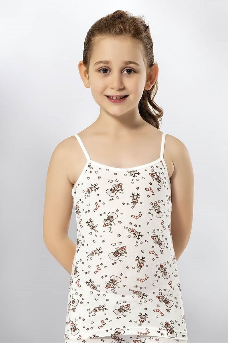 KOTA 3405x12 Girl 12-Piece Lycra Rope Strap Mixed Pattern Undershirt-Colorful  - Image 4