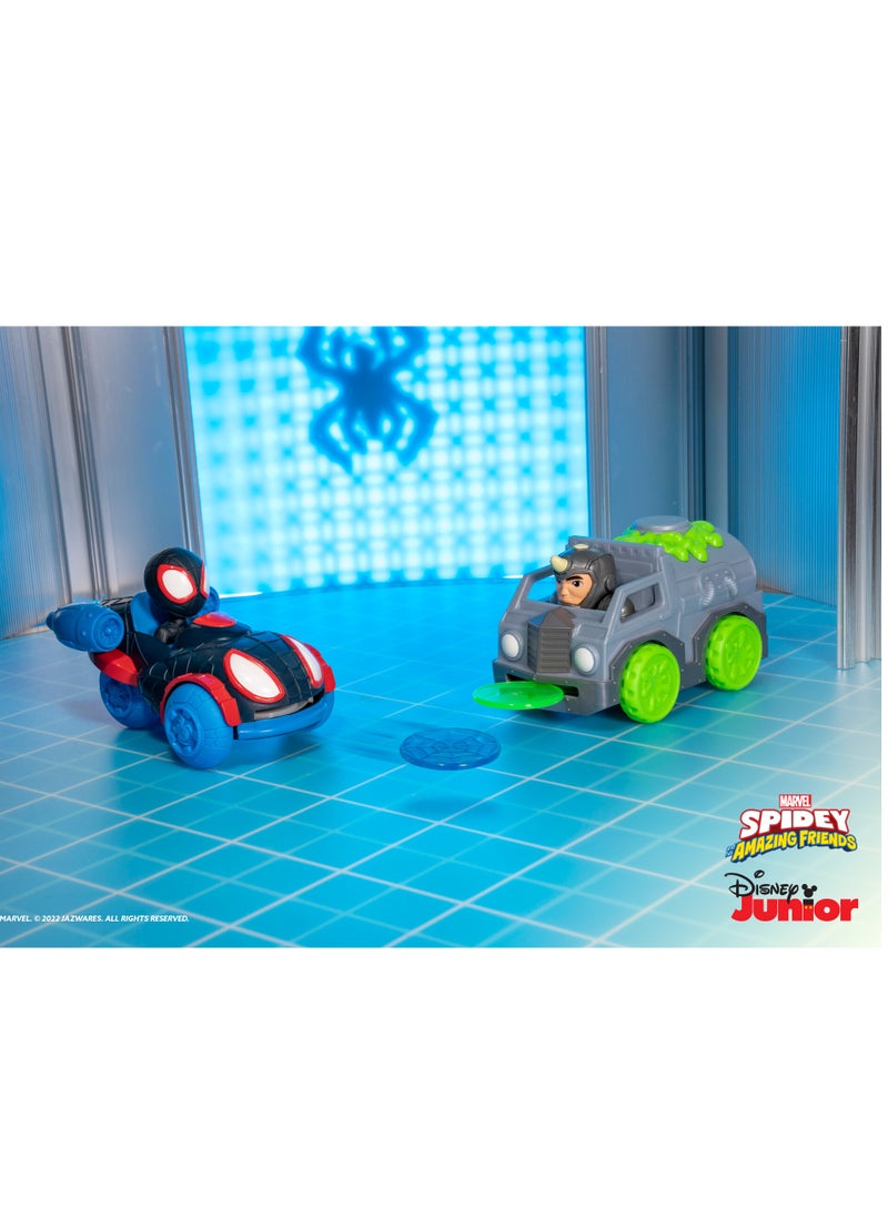 MARVEL Spidey N Friends Disc Launcher Vehicles Miles vs Rhino 2-in-1 Pack | Marvel | Spiderman | Toy Vehicle | Play Vehicle | Collectible Toys | Gift for Kids  - Image 4