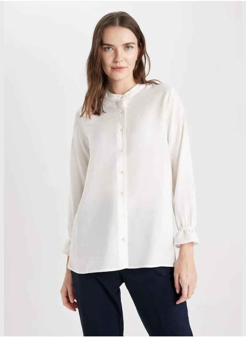 ديفاكتو Woman Woven Long Sleeve Shirt