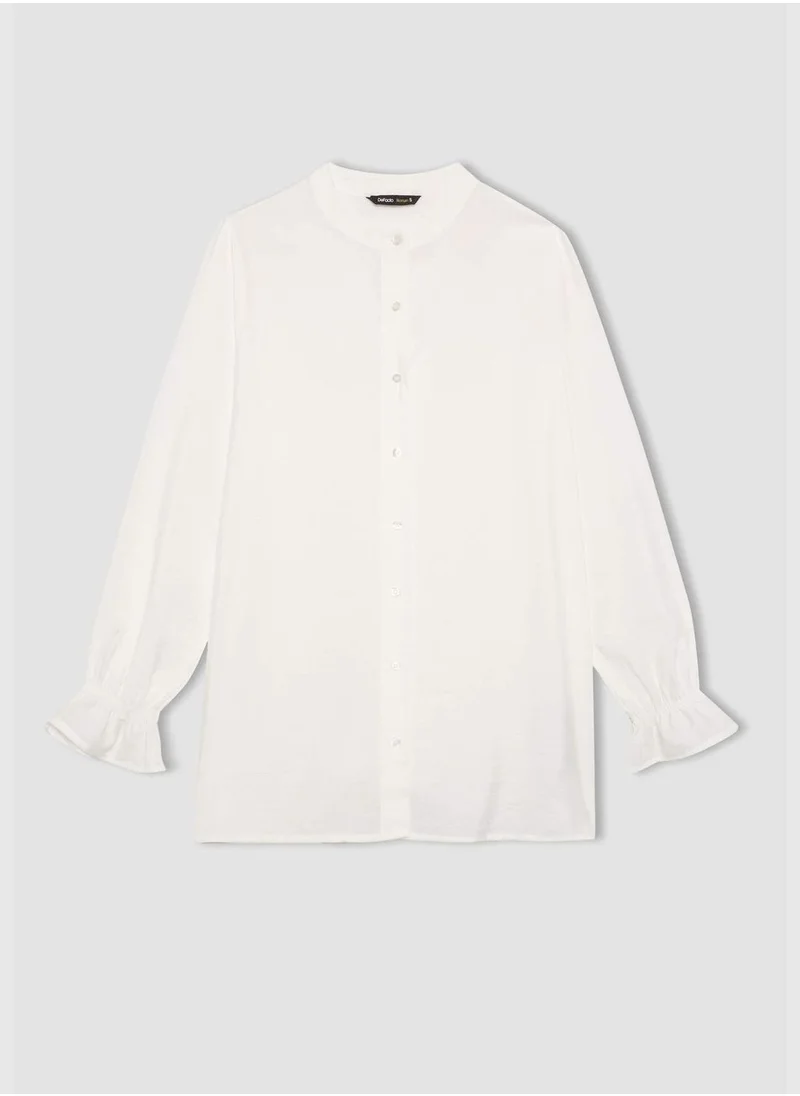 ديفاكتو Woman Woven Long Sleeve Shirt