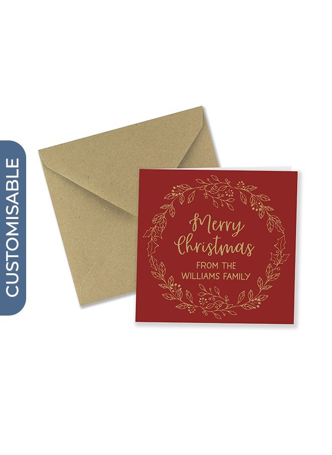Share the Love Personalised Merry Christmas Greeting Card - Elegant Design with Custom Message Option  - Image 1