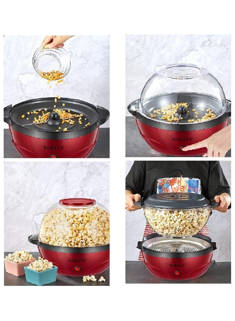 sokany SK-905 popcorn maker 850w 3.6l large capacity popcorn machine safety material non-stick coating for family party friends gathering - Image 2