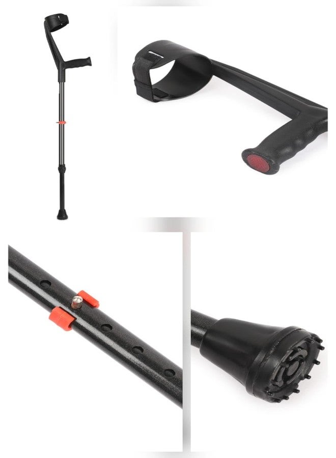 iwalk; Changing Lives iWalk WS-101 Black Color Elbow Crutch for Patients/Fractured Leg/Injured People with Adjustable Height for Men and Women - Image 2