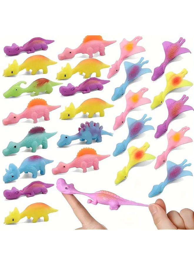 10pcs Dinosaur Finger Slingshot Toys Mini Rubber Slingshots for Party Favors - Image 1
