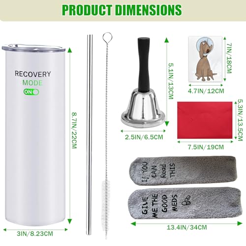 Bnqoe 6 Pcs Funny Get Well Gift Box for Men Women 20oz Hospital Mug Fuzzy Funny Recovery Cotton Socks Silver Steel Tea Hand Bell and DIY greeting cards Get Well Soon Gifts Self Care Package - Image 2