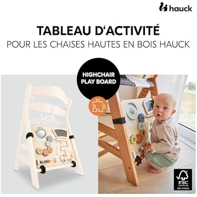 hauck ACTIVITY BOARD FOR ALPHA+, BETA+, ARKETA HIGH CHAIR, PLAYING & LEARNING FROM 10 MONTHS, FSC CERTIFIED WOOD, QUICK VELCRO FASTENING - Image 3