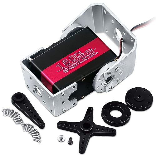ANNIMOS 150KG Robot Servo Motor 12V High Voltage High Torque Steel Gear Large Digital Steering Servos with Mount Brackets - Image 1