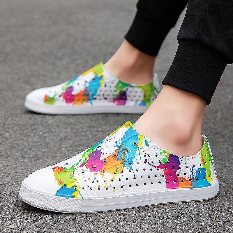 New Luchi Spray-Painted Clogs For Men And Women, Casual Beach Travel Couple'S Closed-Toe Breathable Water Sandals - Image 4