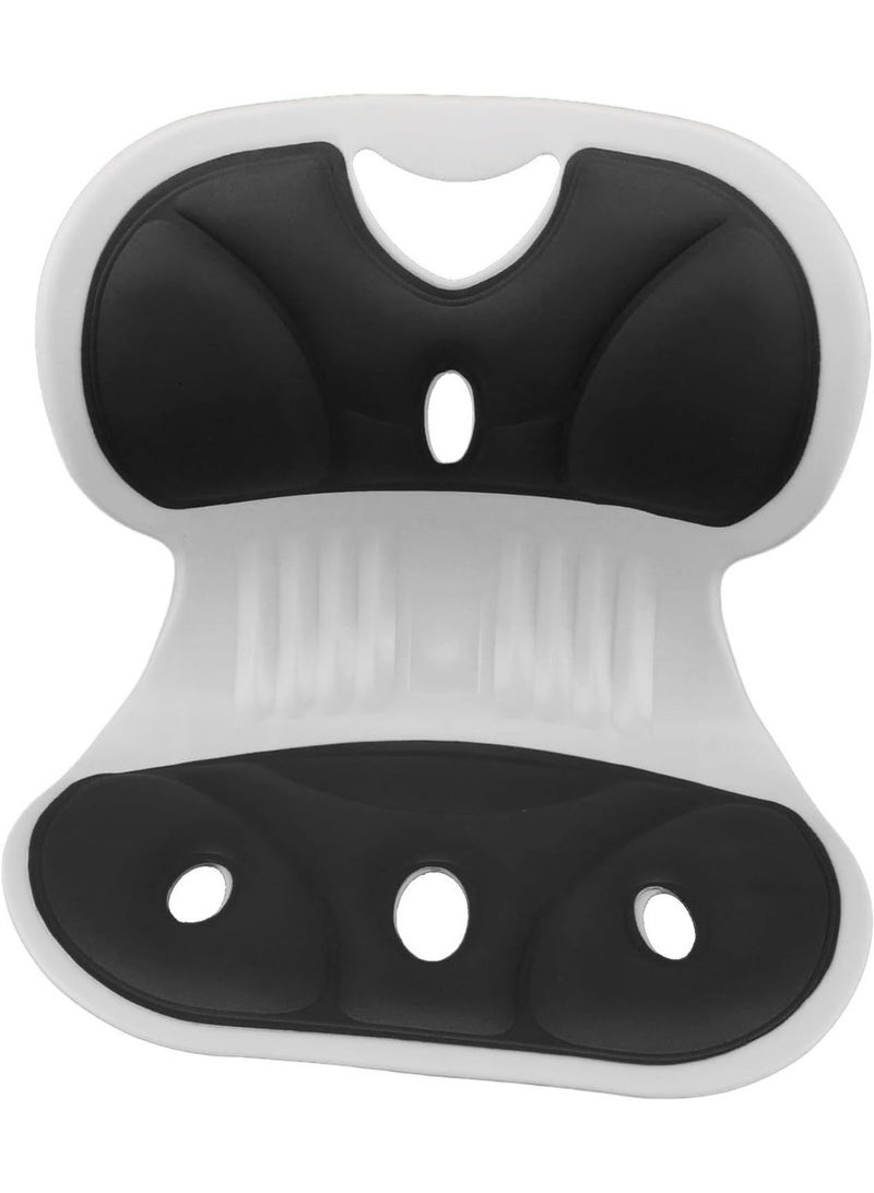 Comfortable backrest for chair to correct poor sitting posture (beige - black - gray) - Image 3