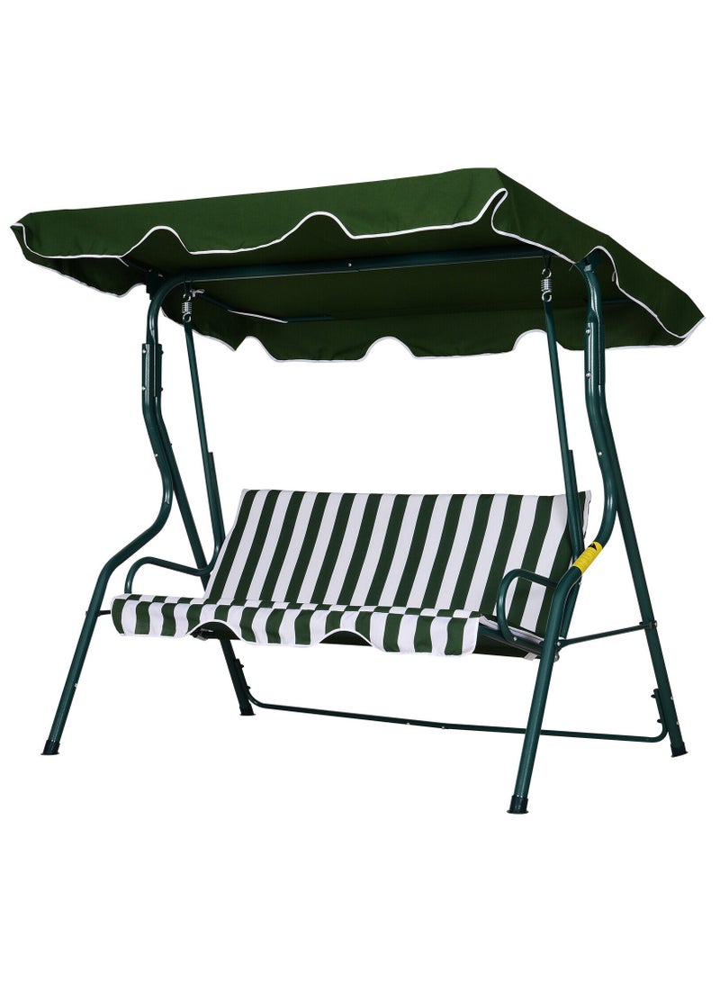 DubaiGallery كرسي أرجوحة حديقة فناء خارجي مع مظلة قابلة للاستبدال، كرسي أرجوحة مقاوم للماء في الصيف - Image 2