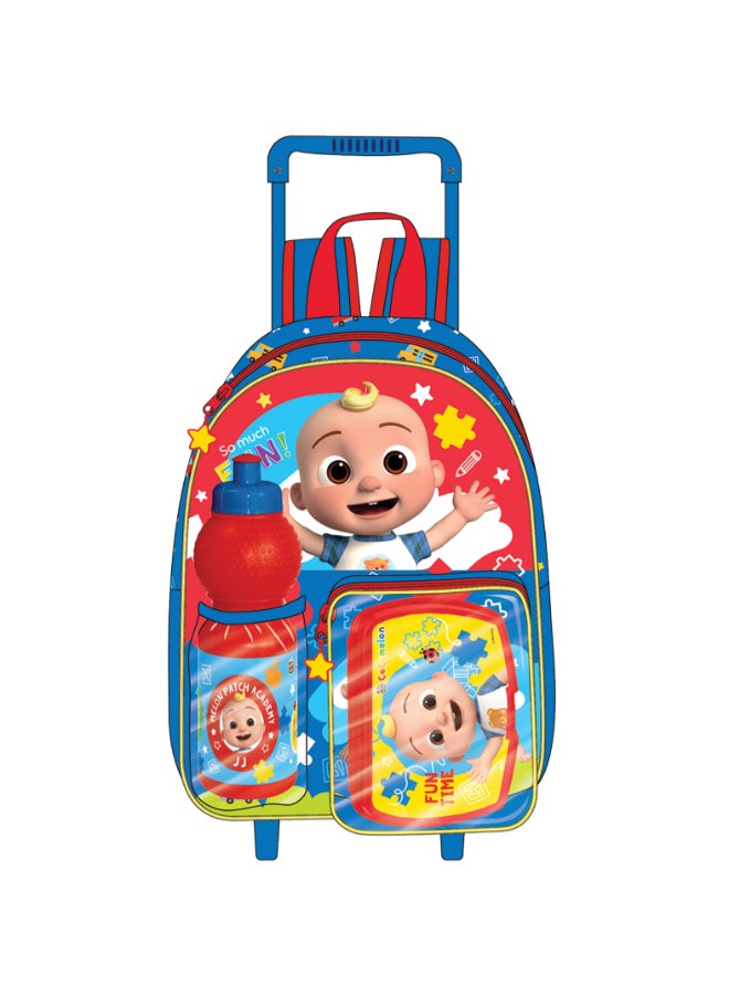 Spacetoon Cocomelon Junior 3 in 1 Set (14" Trolley Bag with Lunch Box & Water Bottle) - Image 1