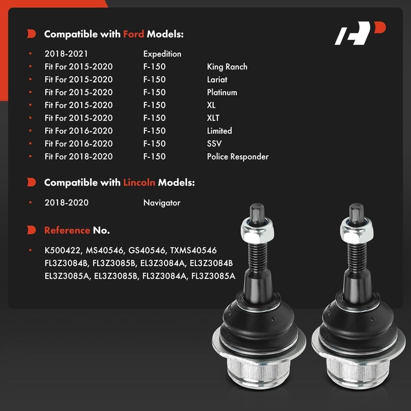 A-Premium Front Upper Ball Joints for Ford and Lincoln - Image 2