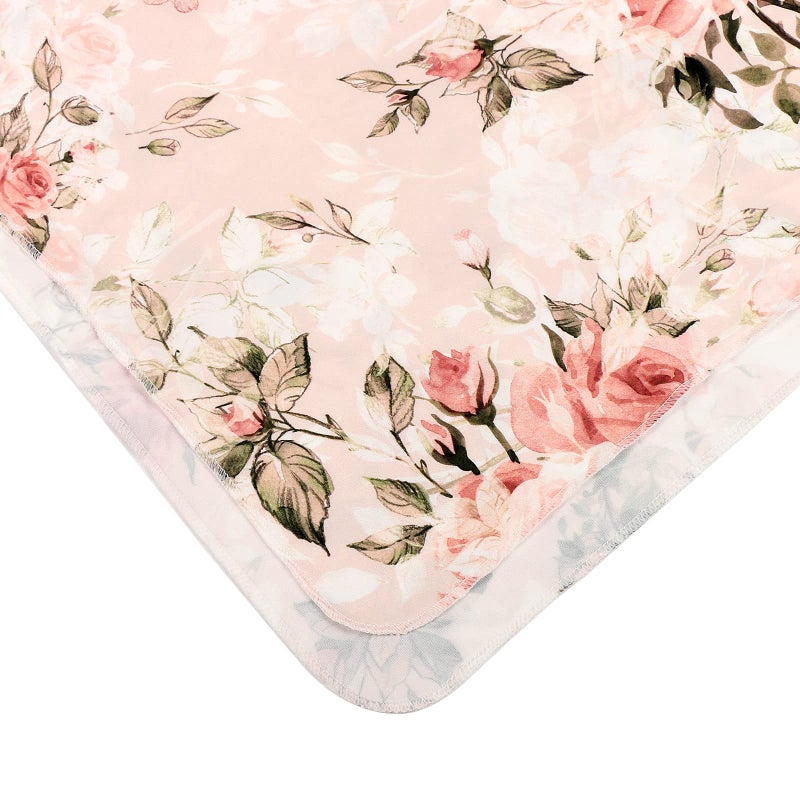 جالا بلومر Newborn Receiving Blanket Headband Set Flower Print Baby Swaddle Blankets (Vintage) - Image 4