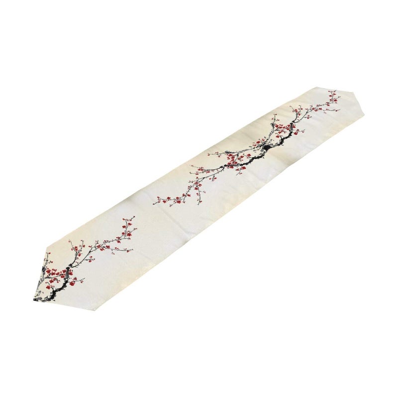 WOOR Double-Sided Spring Japanese Cherry Blossom Sakura Tree Table Runner 13 x 90 Inches Long Table Cloth Runner for Wedding Party Holiday Kitchen Dining Home Everyday Decor - Image 1