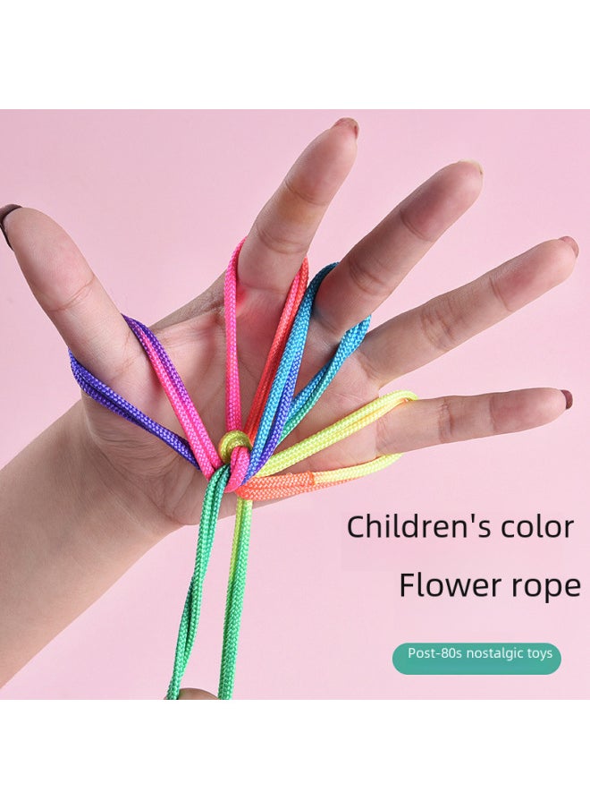 Children's Flower Rope Special Rope For Flower Rope Student Rainbow Color Rope Primary School Student Flower Rope Woven Flower Rope Toy-Color:Pack Of 5 (OPP Bag)  - Image 4