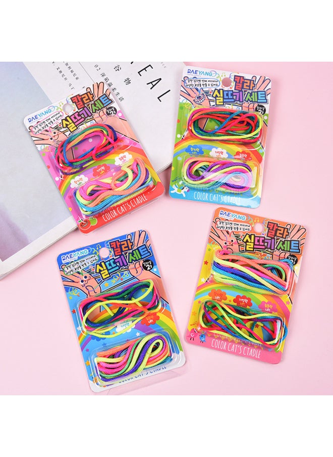 Children's Flower Rope Special Rope For Flower Rope Student Rainbow Color Rope Primary School Student Flower Rope Woven Flower Rope Toy-Color:Pack Of 5 (OPP Bag)  - Image 5