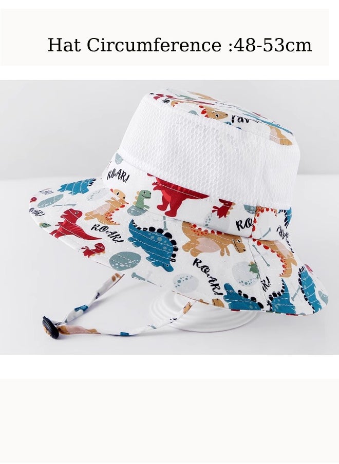 Aissiora Children's sunscreen hats Children's sun hats UV-blocking caps Children's bucket hats Light sun hat in summer Cartoon pattern Unisex  - Image 2