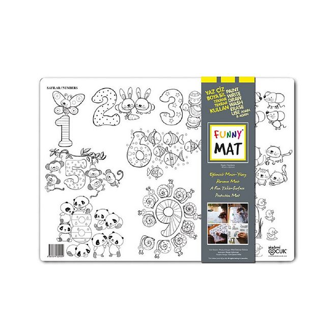 Funny Mat - Educational & Washable Silicone Numbers Placemat, Heat Resistant, BPA-Free, 68x48cm for Kids 3 Years - Image 1