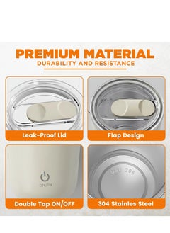 Gravit Automatic Stirring Mug 350ml - Rechargeable Electric Mixing Cup for Coffee, Milk, Cocoa - Stainless Steel Self-Stirring Cup - Anti-Rust Rotating Cup, Ideal for Home, Office, and Travel (Cream)  - Image 2