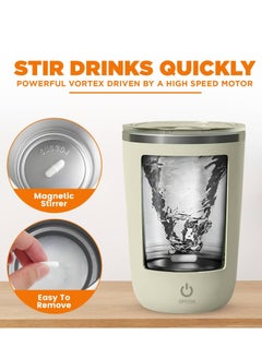 Gravit Automatic Stirring Mug 350ml - Rechargeable Electric Mixing Cup for Coffee, Milk, Cocoa - Stainless Steel Self-Stirring Cup - Anti-Rust Rotating Cup, Ideal for Home, Office, and Travel (Cream)  - Image 3