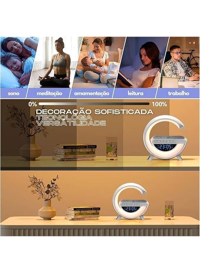 G portable Bluetooth Speaker with Smart Mood Light for Bedroom,RGB 6 Color, Clock Alarm, radio, Calls, Decor - Image 4