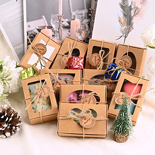 Moukiween 32 PCS Kraft Soap Boxes for Homemade Soap, 3.54 X 2.36 X 1.18 Inch Soap Packaging Gift Boxes with Window, Small Rectangular Soap Wrapping Boxes (Brown) - Image 5