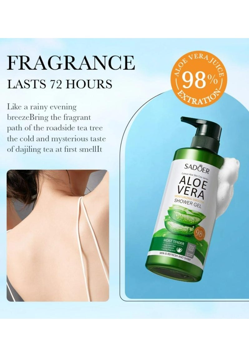 SADOER - Aloe Vera Moisturizing Smooth Shower Gel Gentle Cleansing Body Wash 500 ML - Image 1