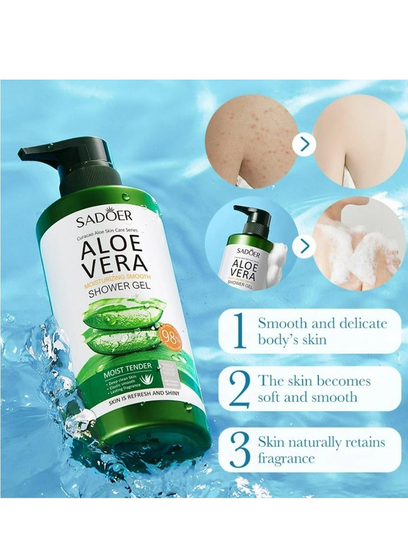 SADOER - Aloe Vera Moisturizing Smooth Shower Gel Gentle Cleansing Body Wash 500 ML - Image 1